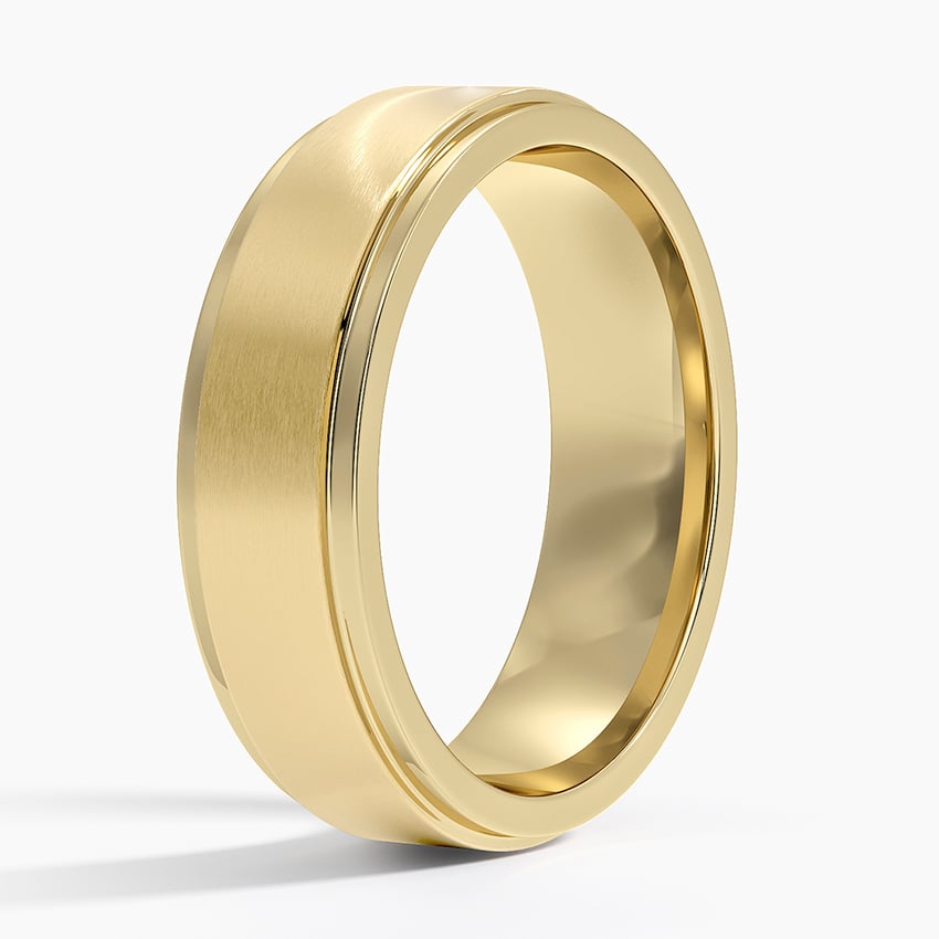 Theo Step Edge 5.5mm Wedding Ring Yellow Gold 18k Wedding Band