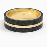 Avenue Black 7mm Wedding Ring Yellow Gold 18k Wedding Band