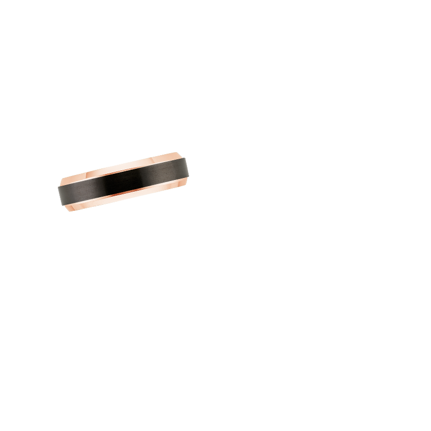Merle Black 6mm Wedding Ring Rose Gold 18k Wedding Band