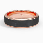 Merle Black 6mm Wedding Ring Rose Gold 18k Wedding Band