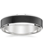 Merle Black 6mm Wedding Ring White Gold 18k Wedding Band
