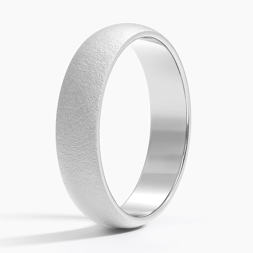 Sandblast Comfort Fit 5mm Wedding Ring Platinum Wedding Band