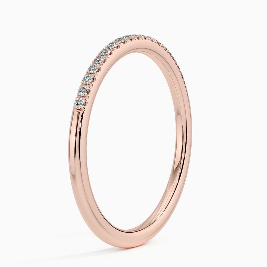 Whisper One-Quarter Coverage Diamond Ring (1/10 ct. tw.) Rose Gold 18k Wedding Band