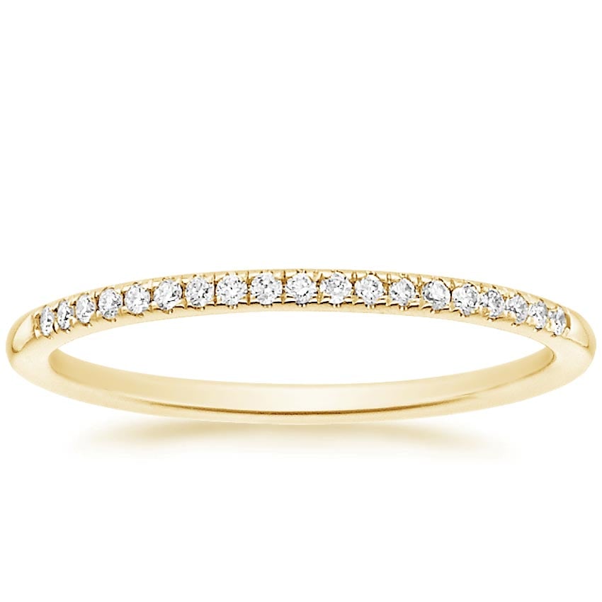 Whisper One-Quarter Coverage Diamond Ring (1/10 ct. tw.) Yellow Gold 18k Wedding Band