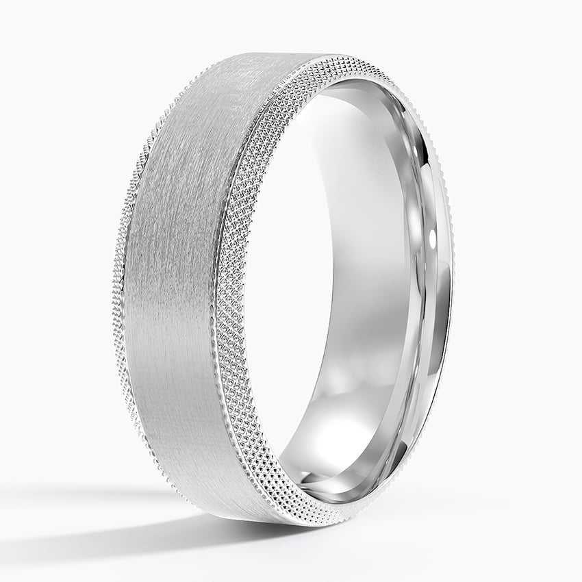 Beveled Edge Maverick 6mm Wedding Ring Platinum Wedding Band
