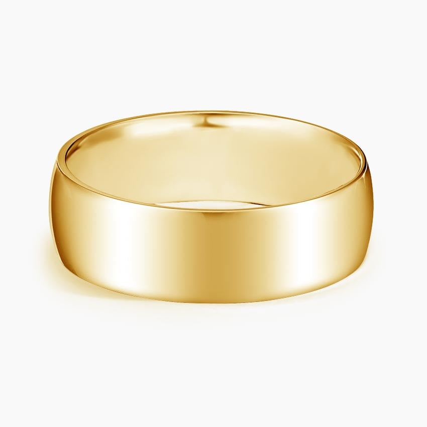 Heavyweight 7mm Wedding Ring Yellow Gold 18k Wedding Band