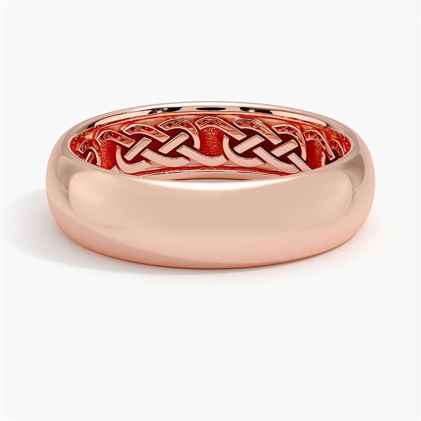 Hidden Celtic Knot 6mm Wedding Ring Rose Gold 18k Wedding Band
