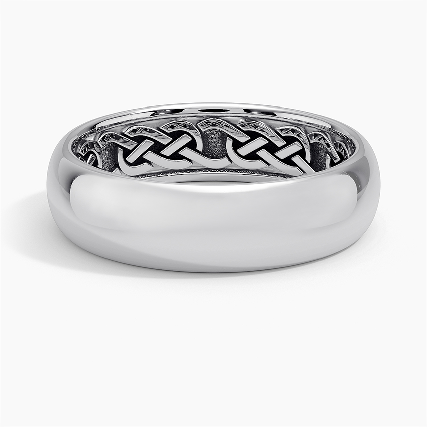 Hidden Celtic Knot 6mm Wedding Ring Platinum Wedding Band