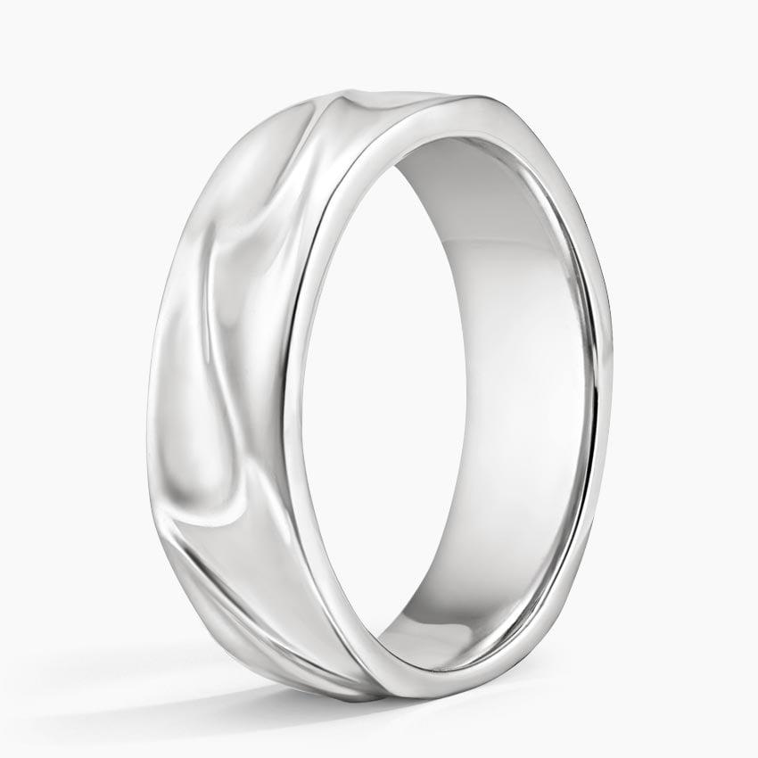 Wave 6mm Wedding Ring Platinum Wedding Band
