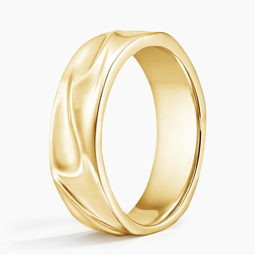 Wave 6mm Wedding Ring Yellow Gold 18k Wedding Band