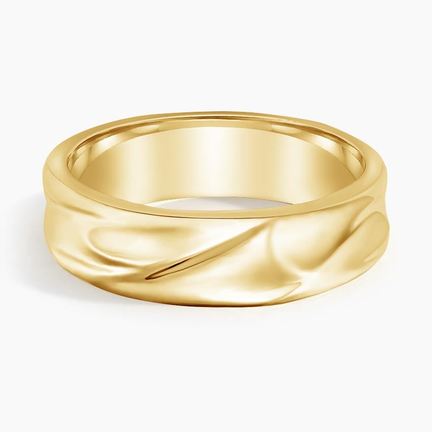 Wave 6mm Wedding Ring Yellow Gold 18k Wedding Band