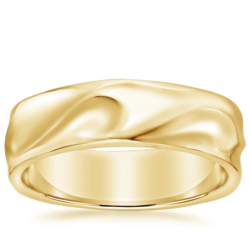 Wave 6mm Wedding Ring Yellow Gold 18k Wedding Band