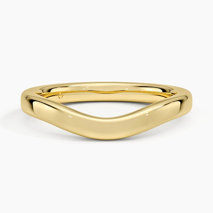 Curved Wedding Ring Yellow Gold 18k 2.5mm Wedding Band