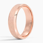 Beveled Edge Matte 6mm Wedding Ring Rose Gold 18k Wedding Band