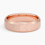 Beveled Edge Matte 6mm Wedding Ring Rose Gold 18k Wedding Band