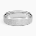 Beveled Edge Matte 6mm Wedding Ring Platinum Wedding Band