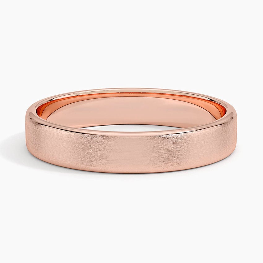 Mojave Matte Slim Profile 4mm Wedding Ring Rose Gold 18k Wedding Band