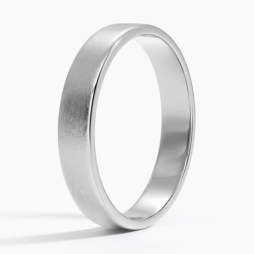 Mojave Matte Slim Profile 4mm Wedding Ring Platinum Wedding Band