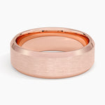 Beveled Edge Matte 7mm Wedding Ring Rose Gold 18k Wedding Band