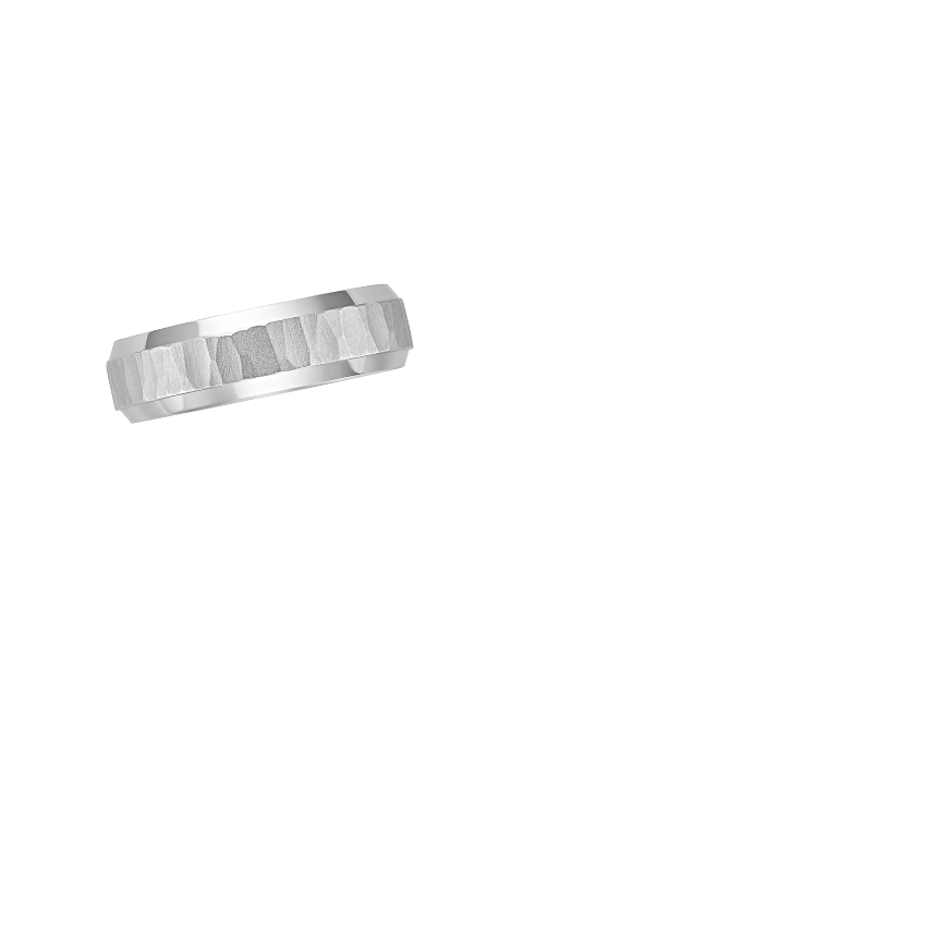 Beveled Edge Aspen 6.5mm Wedding Ring White Gold 18k Wedding Band