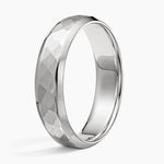 Canyon Beveled Edge Matte 5.5mm Wedding Ring Platinum Wedding Band