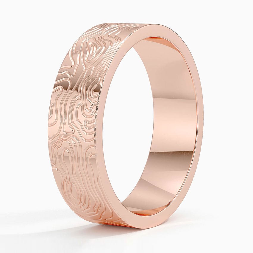Topo 6mm Wedding Ring Rose Gold 18k Wedding Band