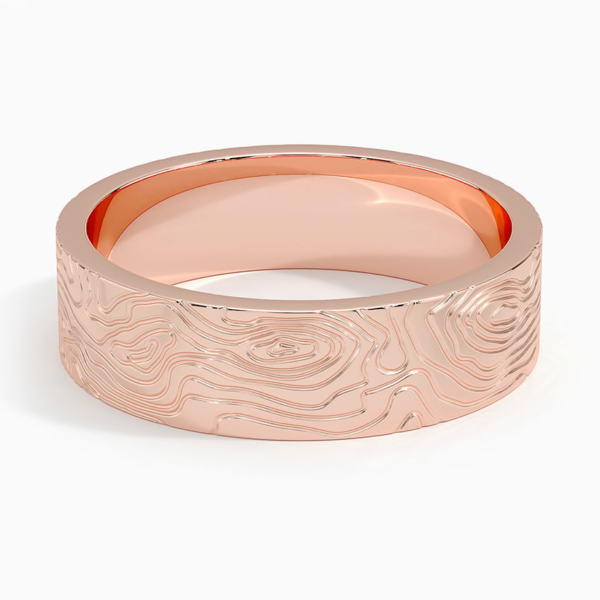 Topo 6mm Wedding Ring Rose Gold 18k Wedding Band