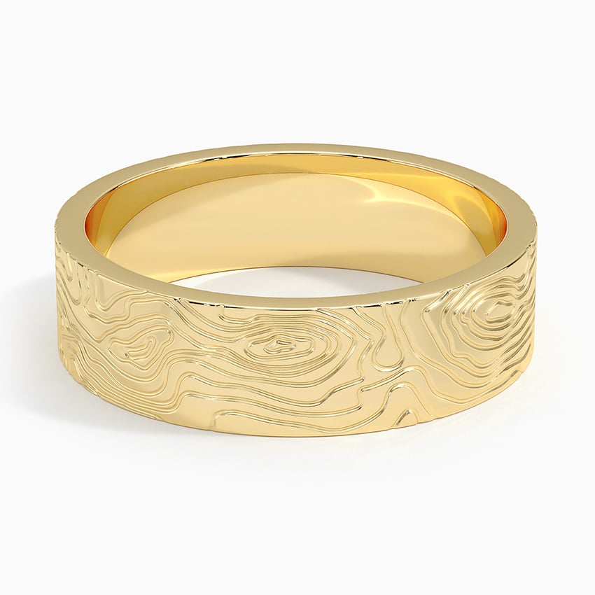 Topo 6mm Wedding Ring Yellow Gold 18k Wedding Band
