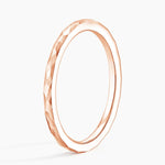 Matte Hammered Petite Comfort Fit Wedding Ring Rose Gold 18k Wedding Band