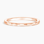 Matte Hammered Petite Comfort Fit Wedding Ring Rose Gold 18k Wedding Band