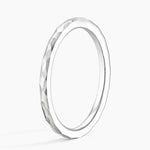 Matte Hammered Petite Comfort Fit Wedding Ring Platinum Wedding Band