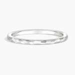 Matte Hammered Petite Comfort Fit Wedding Ring Platinum Wedding Band