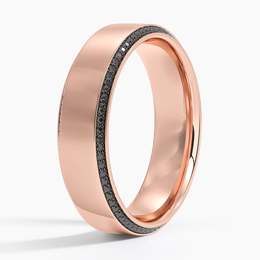 Avalon Eternity Black Diamond 6mm Wedding Ring (2/5 ct. tw.) Rose Gold 18k Eternity Band