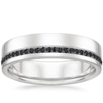 Austin Black Diamond 5.5mm Wedding Ring Platinum Wedding Band
