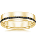 Austin Black Diamond 5.5mm Wedding Ring Yellow Gold 18k Wedding Band