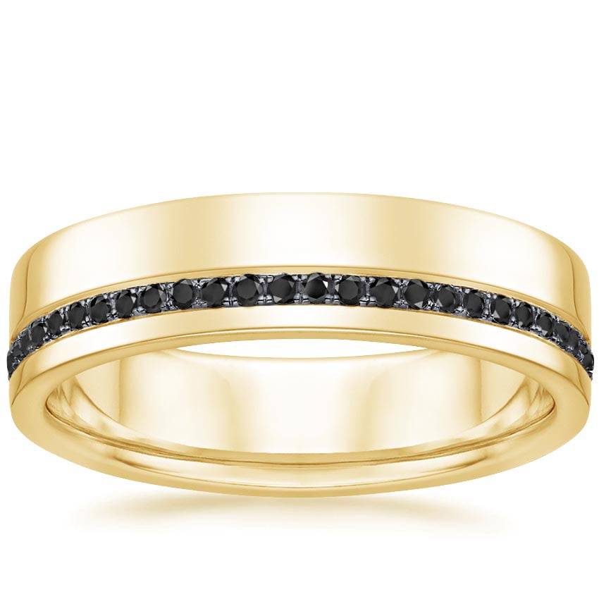 Austin Black Diamond 5.5mm Wedding Ring Yellow Gold 18k Wedding Band