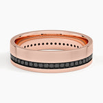 Austin Eternity Black Diamond 5.5mm Wedding Ring Rose Gold 18k Eternity Band