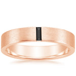 Apollo Black Diamond 4.5mm Wedding Ring Rose Gold 18k Wedding Band