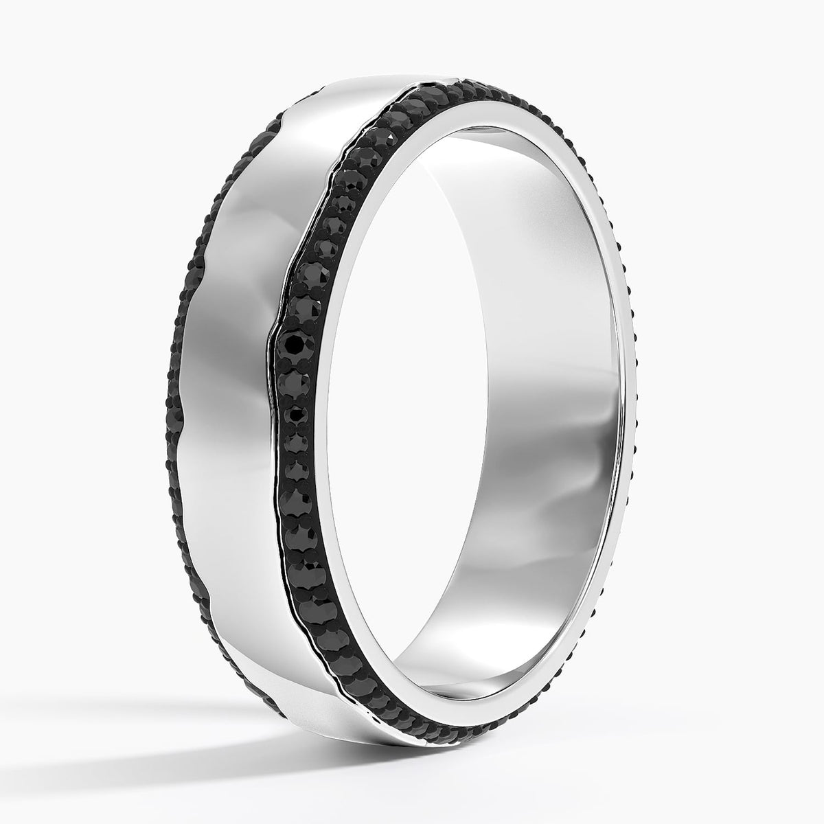 Glacier Eternity Black Diamond 6mm Wedding Ring (1/2 ct. tw.) Platinum Eternity Band