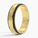Glacier Eternity Black Diamond 6mm Wedding Ring (1/2 ct. tw.) Yellow Gold 18k Eternity Band
