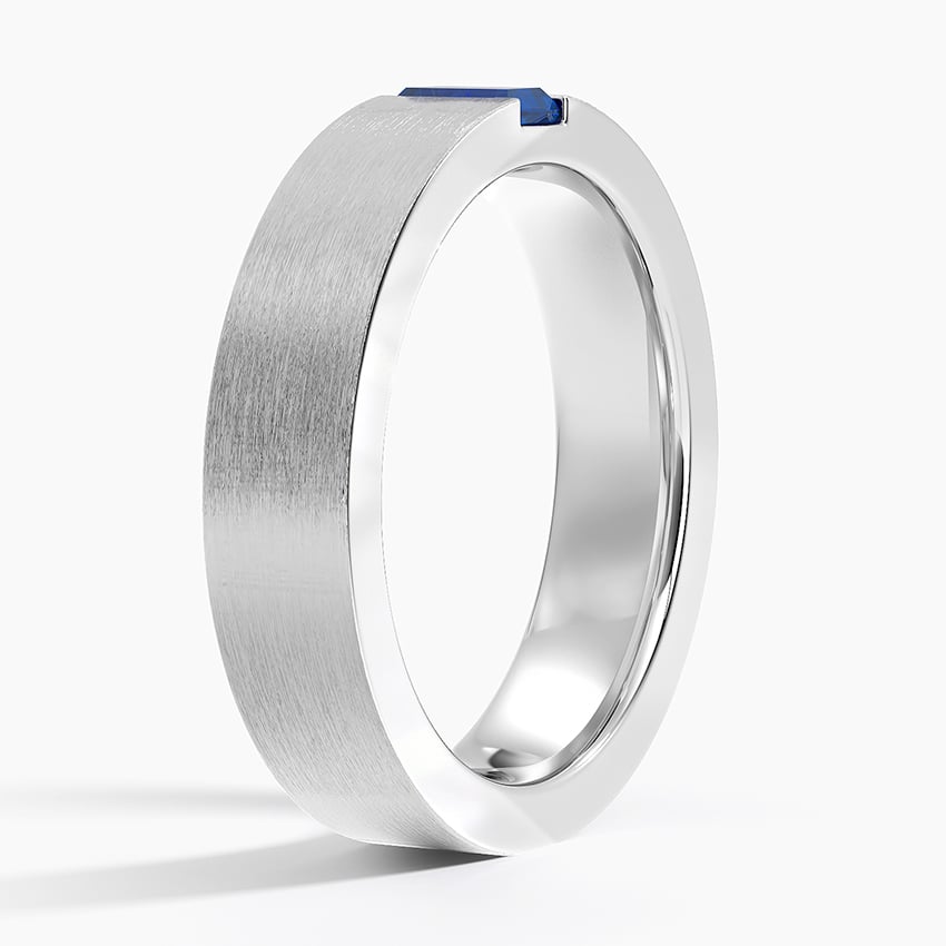 Luxe Apollo Sapphire 4.5mm Wedding Ring Platinum Wedding Band