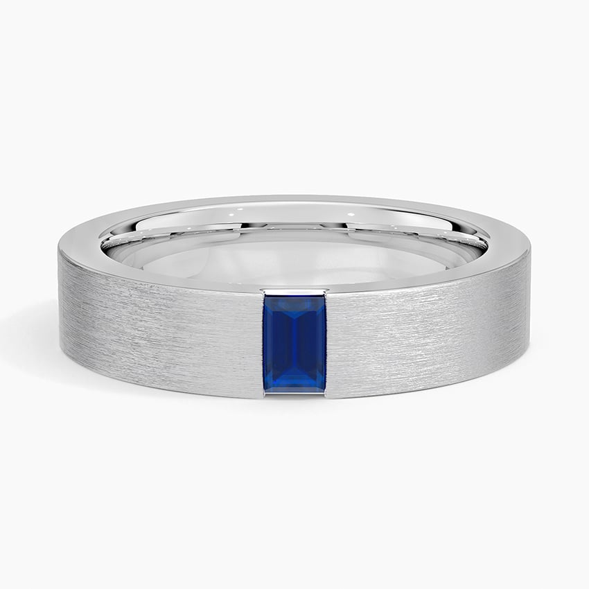 Luxe Apollo Sapphire 4.5mm Wedding Ring Platinum Wedding Band