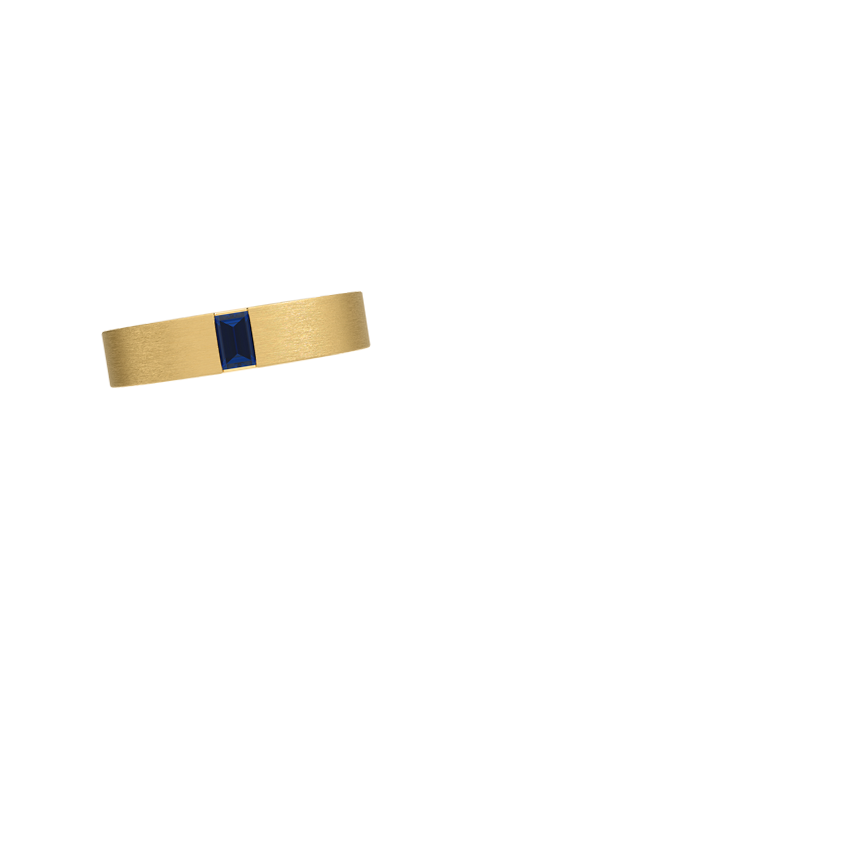Luxe Apollo Sapphire 4.5mm Wedding Ring Yellow Gold 18k Wedding Band