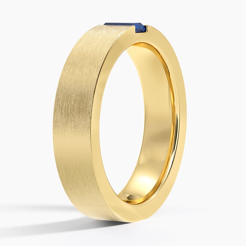 Luxe Apollo Sapphire 4.5mm Wedding Ring Yellow Gold 18k Wedding Band