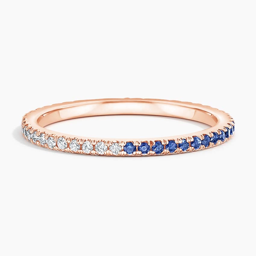 Ballad Eternity Sapphire and Diamond Ring Rose Gold 18k Eternity Band