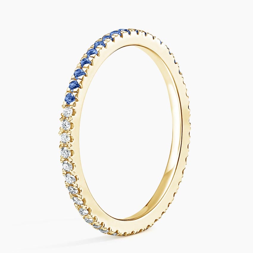 Ballad Eternity Sapphire and Diamond Ring Yellow Gold 18k Eternity Band