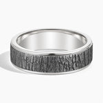 Alder 6.5mm Black Wedding Ring White Gold 18k Wedding Band