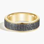 Alder 6.5mm Black Wedding Ring Yellow Gold 18k Wedding Band
