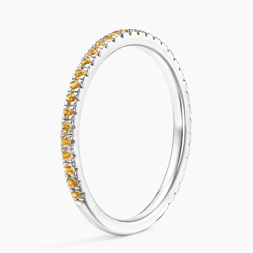 Luxe Ballad Citrine Ring Platinum Wedding Band
