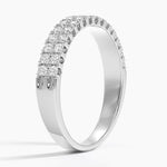 Precision-Set Double Row Lab Diamond Ring Platinum Wedding Band
